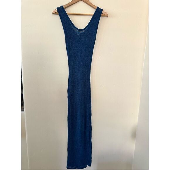 Shade & Shore Blue Knit Maxi Dress Swim Coverup Size XS - Picture 2 of 5